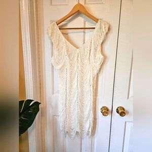 Elegant White Textured Dress